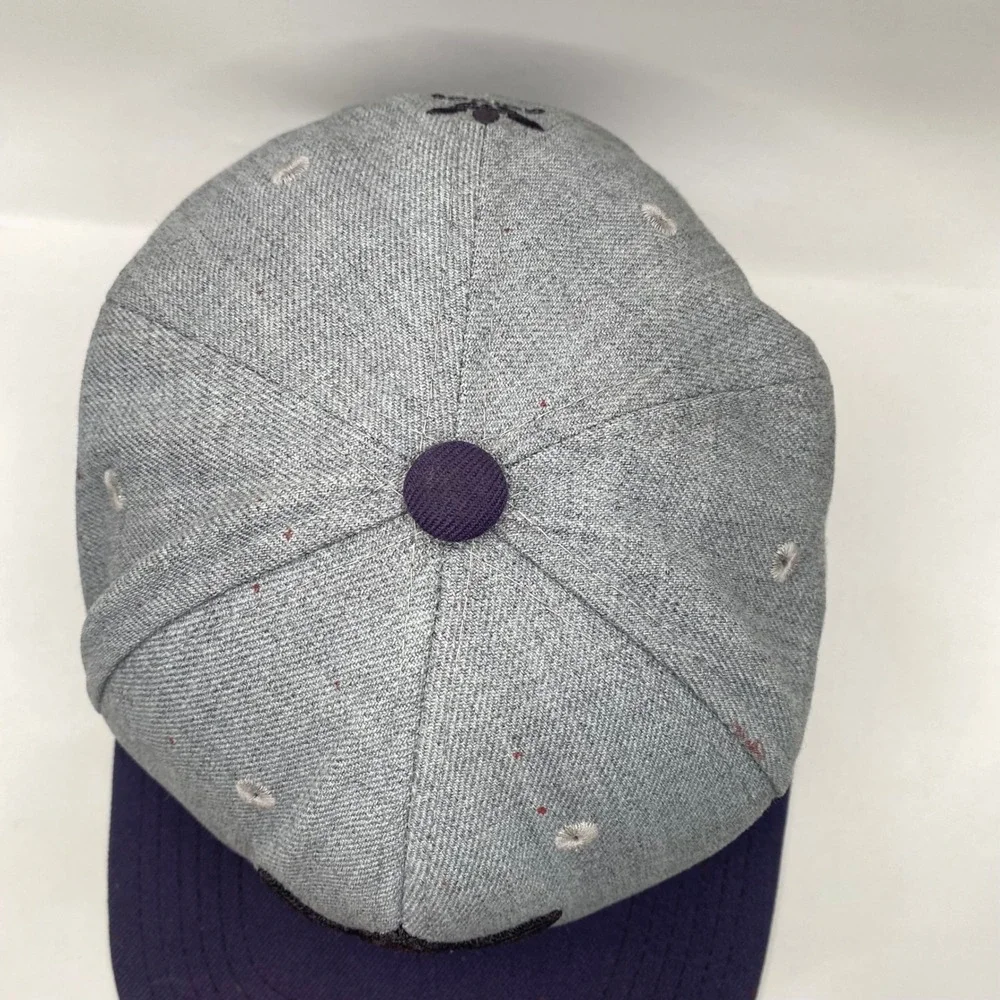 Adidas Originals Trefoil Snapback Hat Men‎ OSFM Grey Purple Wool Blend Flat Brim